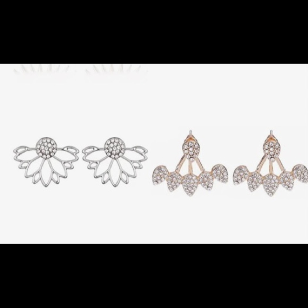 Set of 7 Earrings - mix of silver & rose gold - Picture 3 of 13